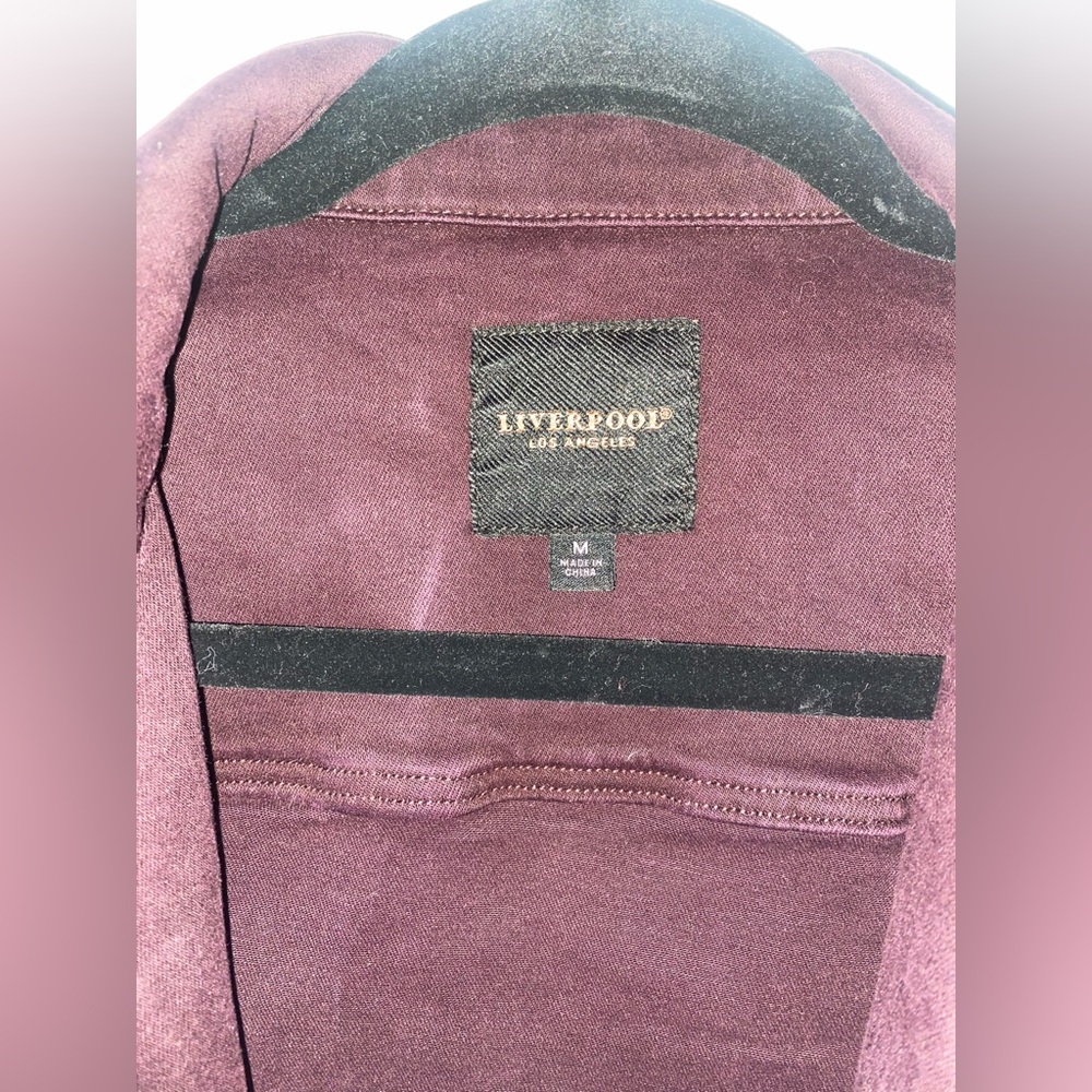 Liverpool | Women’s Medium | Denim Jacket | Stretch | Deep Burgundy Purple - Picture 3 of 16